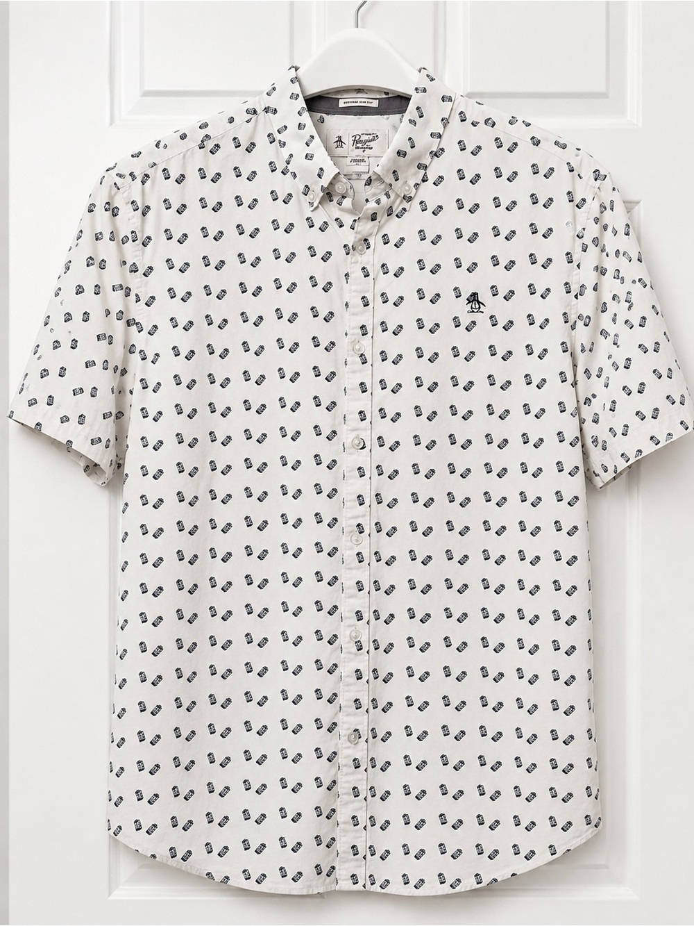 Original Penguin Heritage Slim Fit Milk Carton Print Button Shirt XL